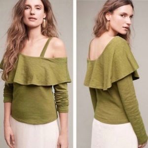 Anthropologie one shoulder ruffle top. NWOT